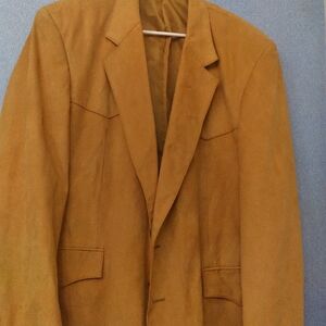 CCC Western Wear Vintage Tan Western Blazer Cowboy Style Jacket with Yoke Detail